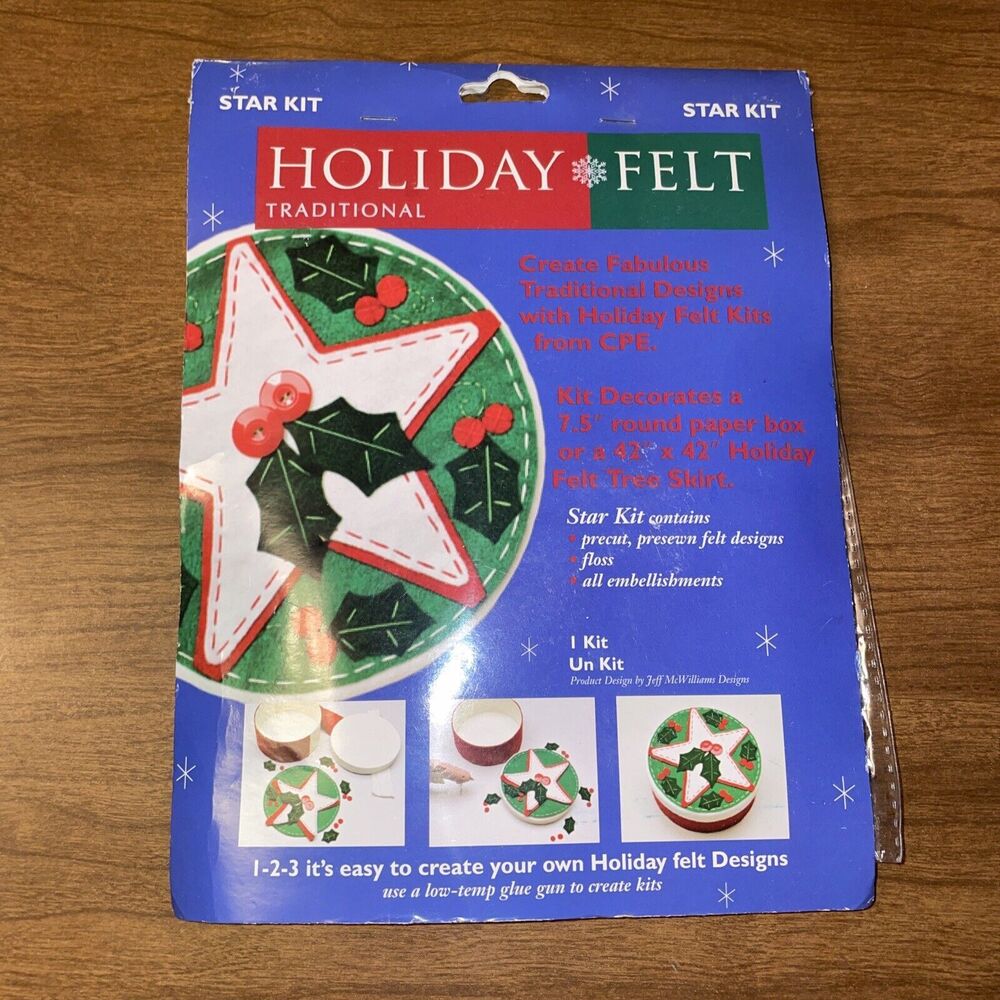 NEW 2000s CPE Holiday Felt Star Kit 7.5" Round Christmas Decor Pre-Cut 11361